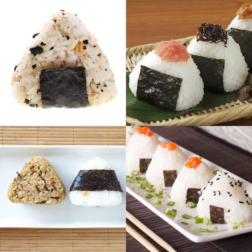 Conjunto de molde para fazer bolas de arroz de sushi de plástico triangular de 2 peças - Mundo Japao