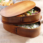 Lancheira japonesa de madeira natural Bento Box