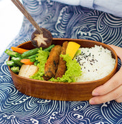 Lancheira japonesa de madeira natural Bento Box