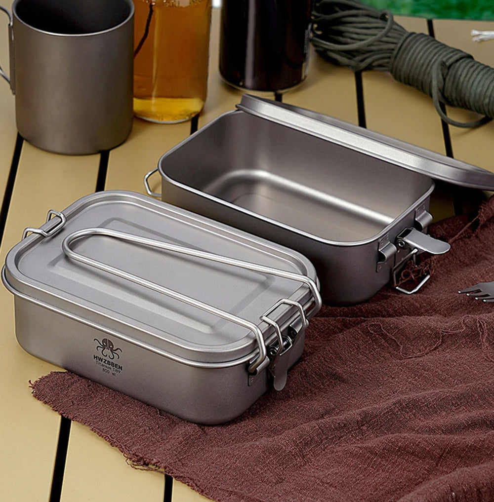 Camping Titanium Bento Box, Recipiente 800ml