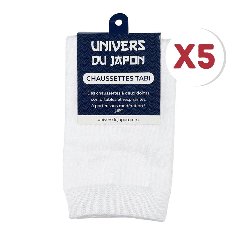 5 Paires Chaussettes Deux Doigts - Blanc / 5 Paires