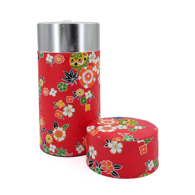 Caixa de chá de papel Washi vermelho