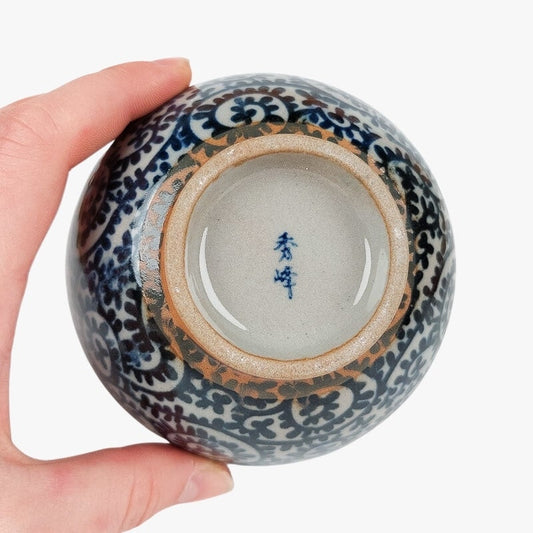 Tigela de chá japonesa azul