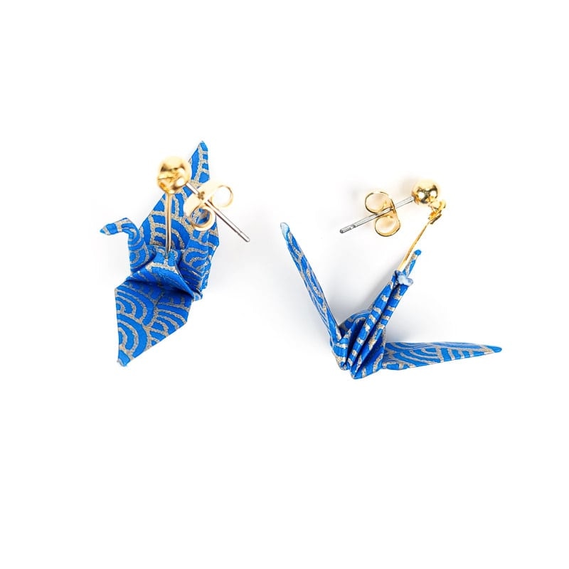 Brincos Origami Azul - Mundo Japao