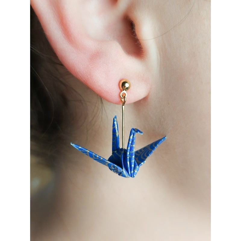 Brincos Origami Azul - Mundo Japao
