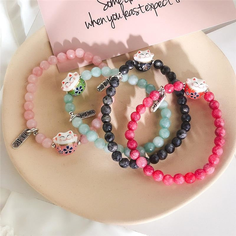 Pulseira Maneki Neko - Miçangas - Mundo Japao