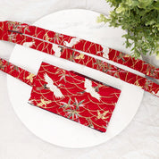 Padrão Tsuru de cinto Obi vermelho