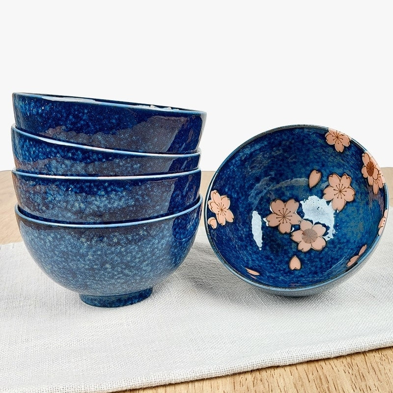 Caixa de 5 Taças Sakura Japonesas - Mundo Japao