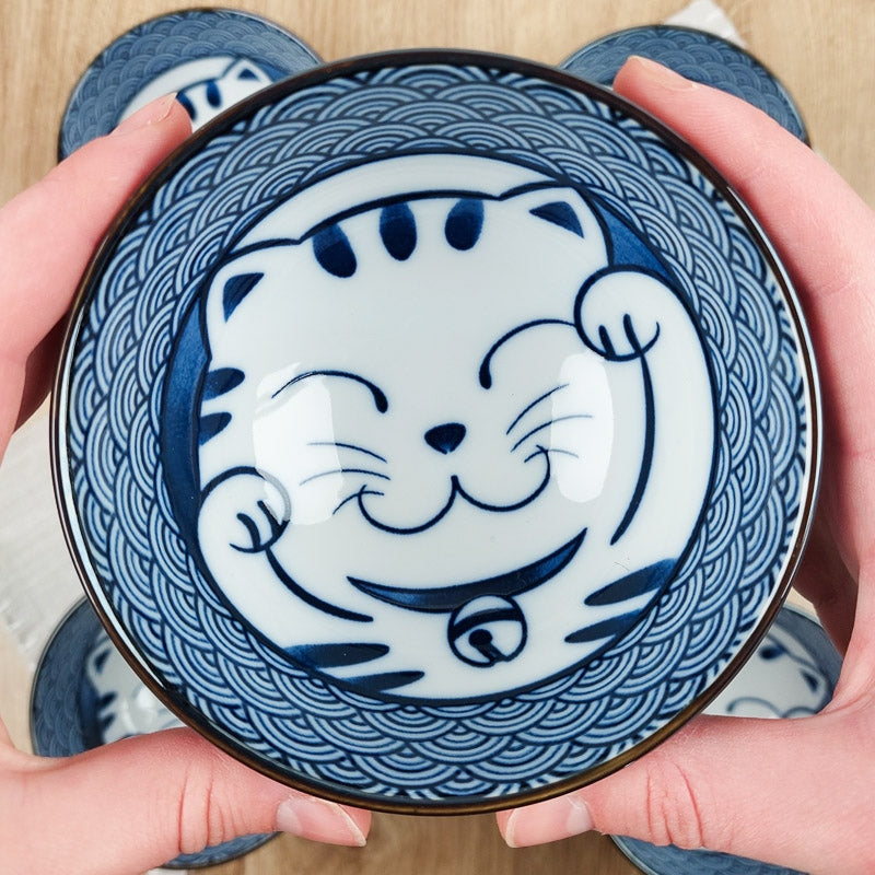 Caixa de 5 Tigelas Maneki Neko - Mundo Japao