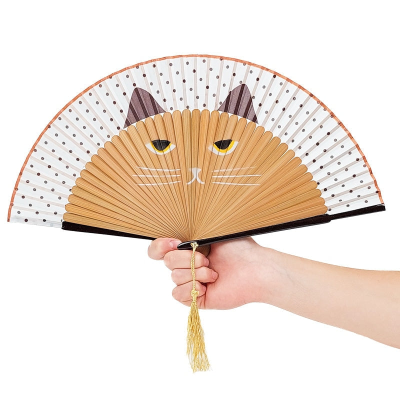 Leque Gato Bege Japonês
