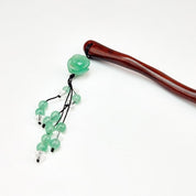 Kanzashi de madeira com flor turquesa