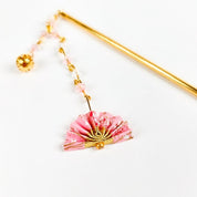 Leque Japonês Kanzashi Rosa