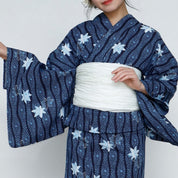 Quimono Japonês Feminino Azul