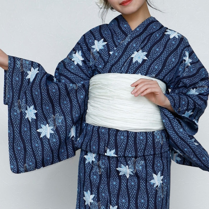 Quimono Japonês Feminino Azul