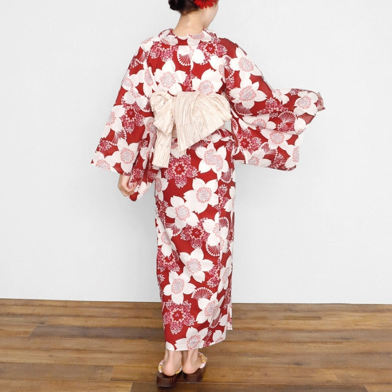 Quimono Japonês Mulher Cereja