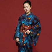 Kimono Japonais Femme - Plumes de Paon