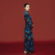 Quimono japonês para mulheres - penas de pavão