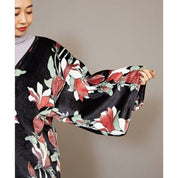 Kimono de lã feminino preto