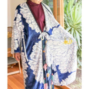 Kimono de lã feminino peônia