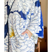 Kimono de lã feminino peônia