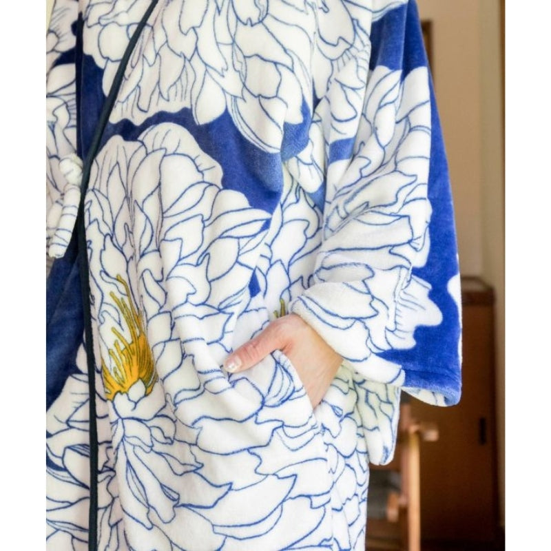 Kimono de lã feminino peônia
