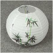 Lâmpada de papel com padrão de bambu japonês