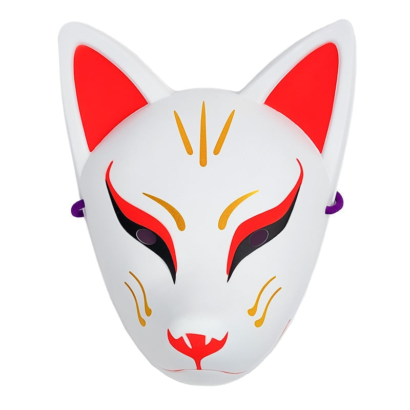 Máscara de raposa japonesa tradicional branca