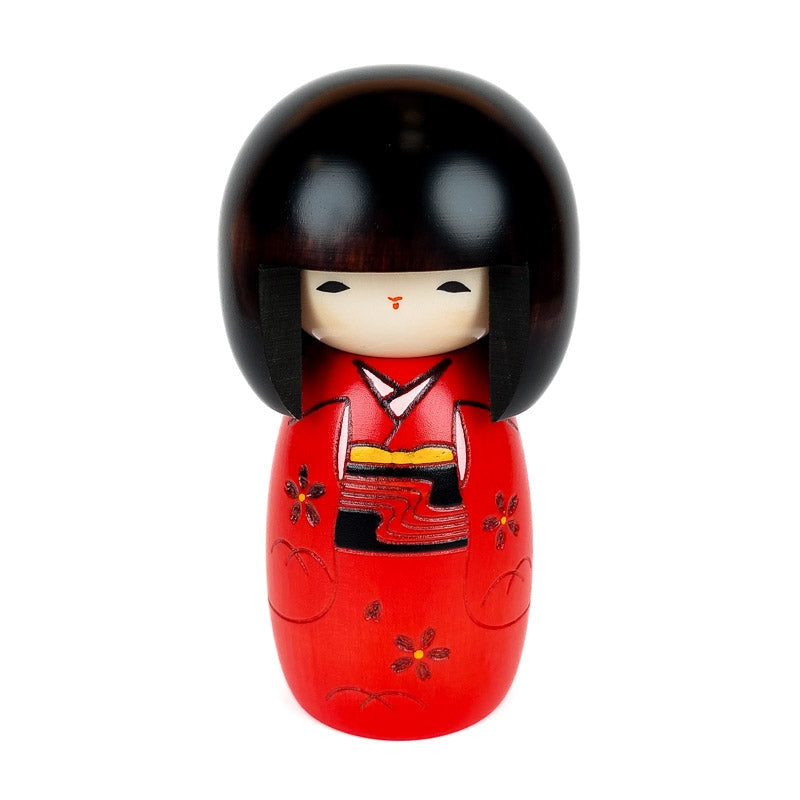 Boneca Kokeshi Vermelha