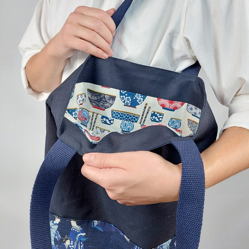 Bolsa de tecido japonês gueixa