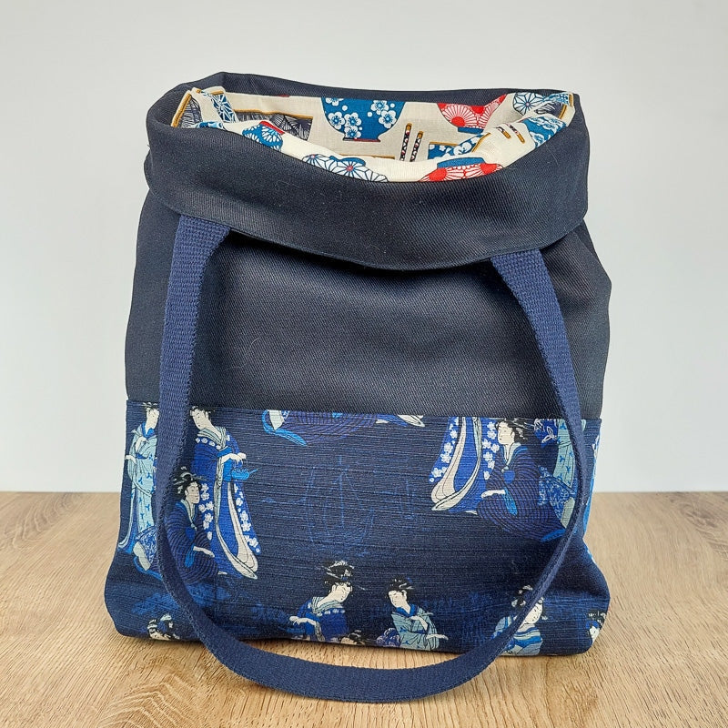Bolsa de tecido japonês gueixa