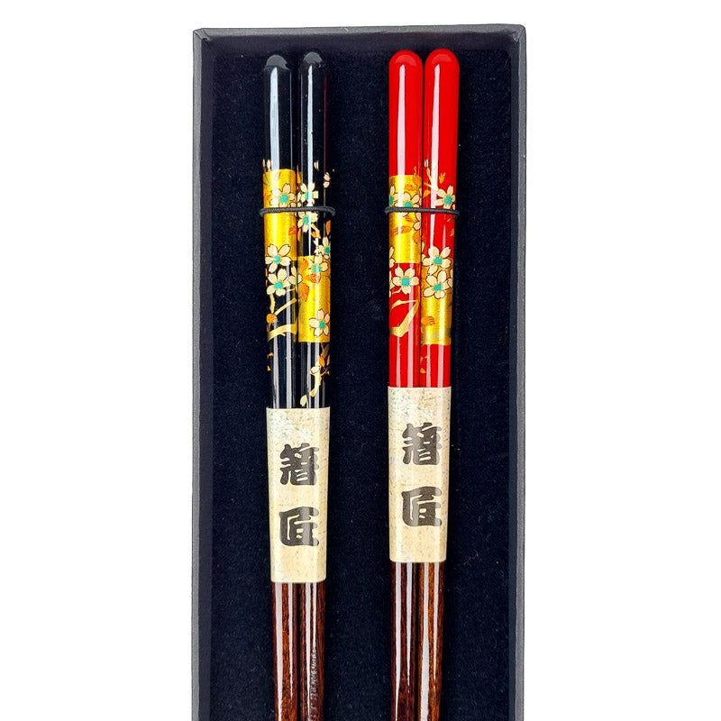 Conjunto de pauzinhos japoneses dourados - Mundo Japao