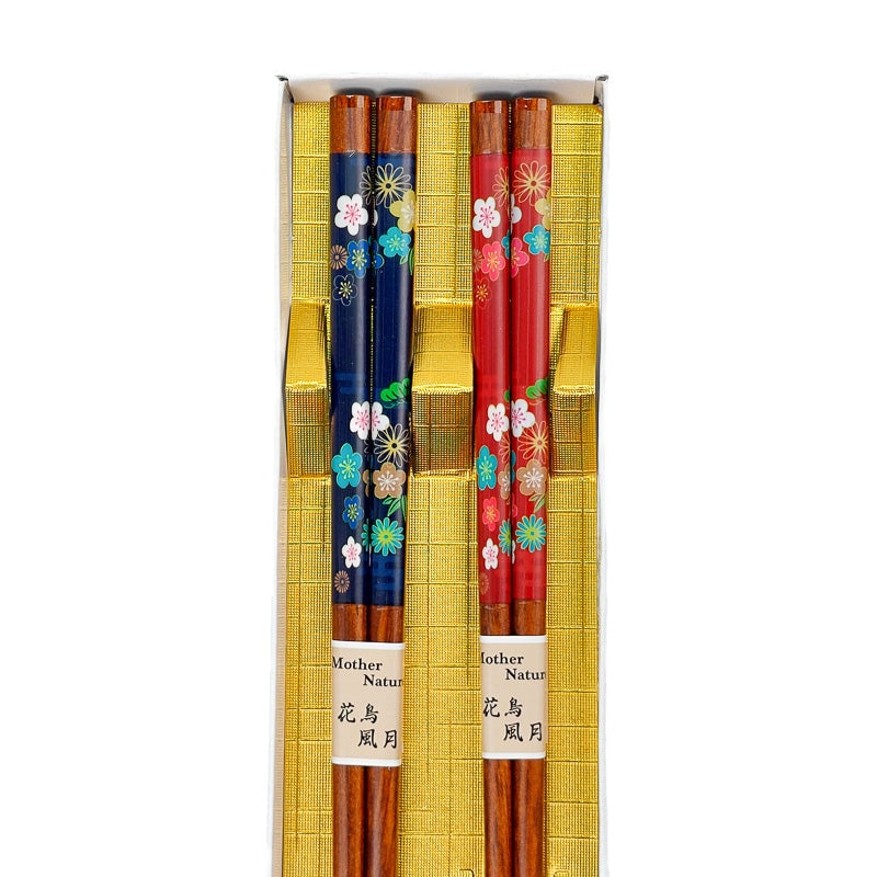 Conjunto de pauzinhos floridos japoneses - Mundo Japao