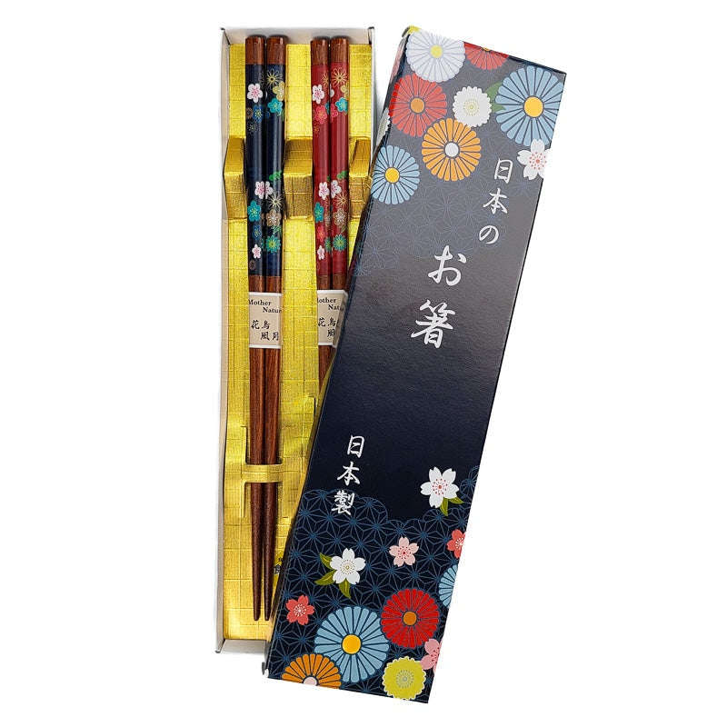Conjunto de pauzinhos floridos japoneses - Mundo Japao