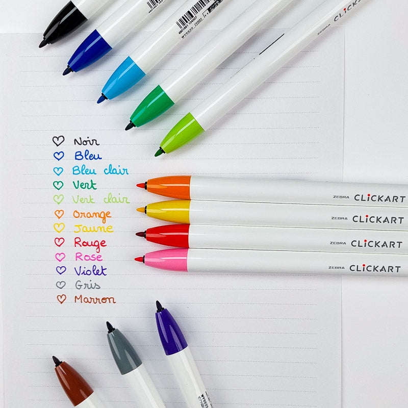 Conjunto de 12 canetas Zebra Clickart