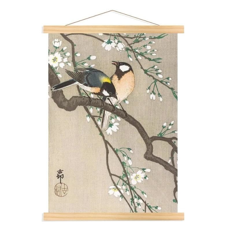 Pintura de ramo de cerejeira japonesa