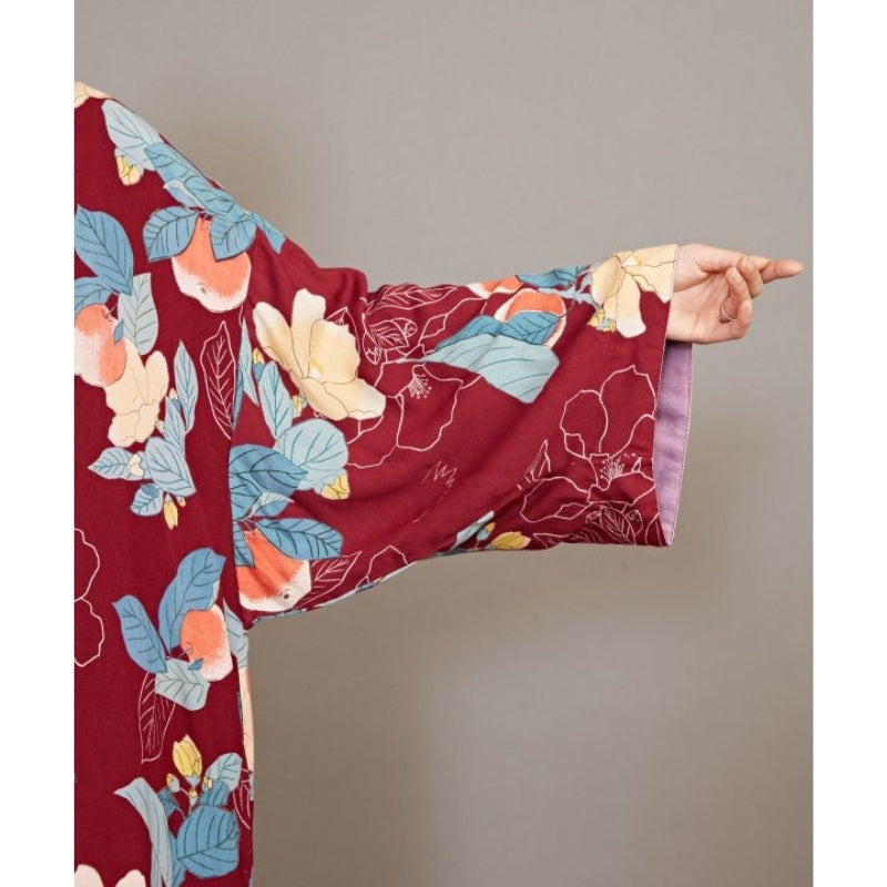 Jaqueta quimono floral feminina