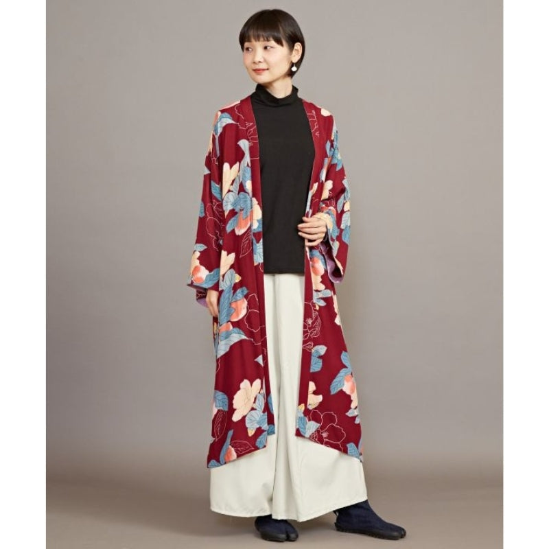 Jaqueta quimono floral feminina