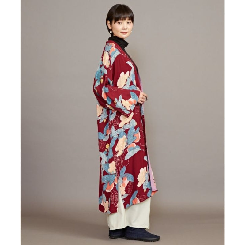 Jaqueta quimono floral feminina