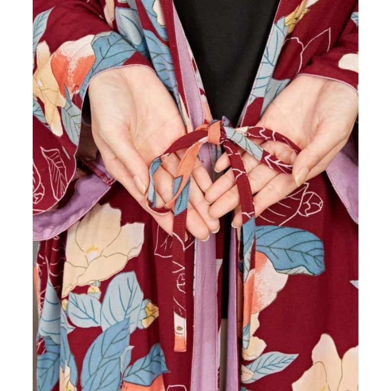 Jaqueta quimono floral feminina