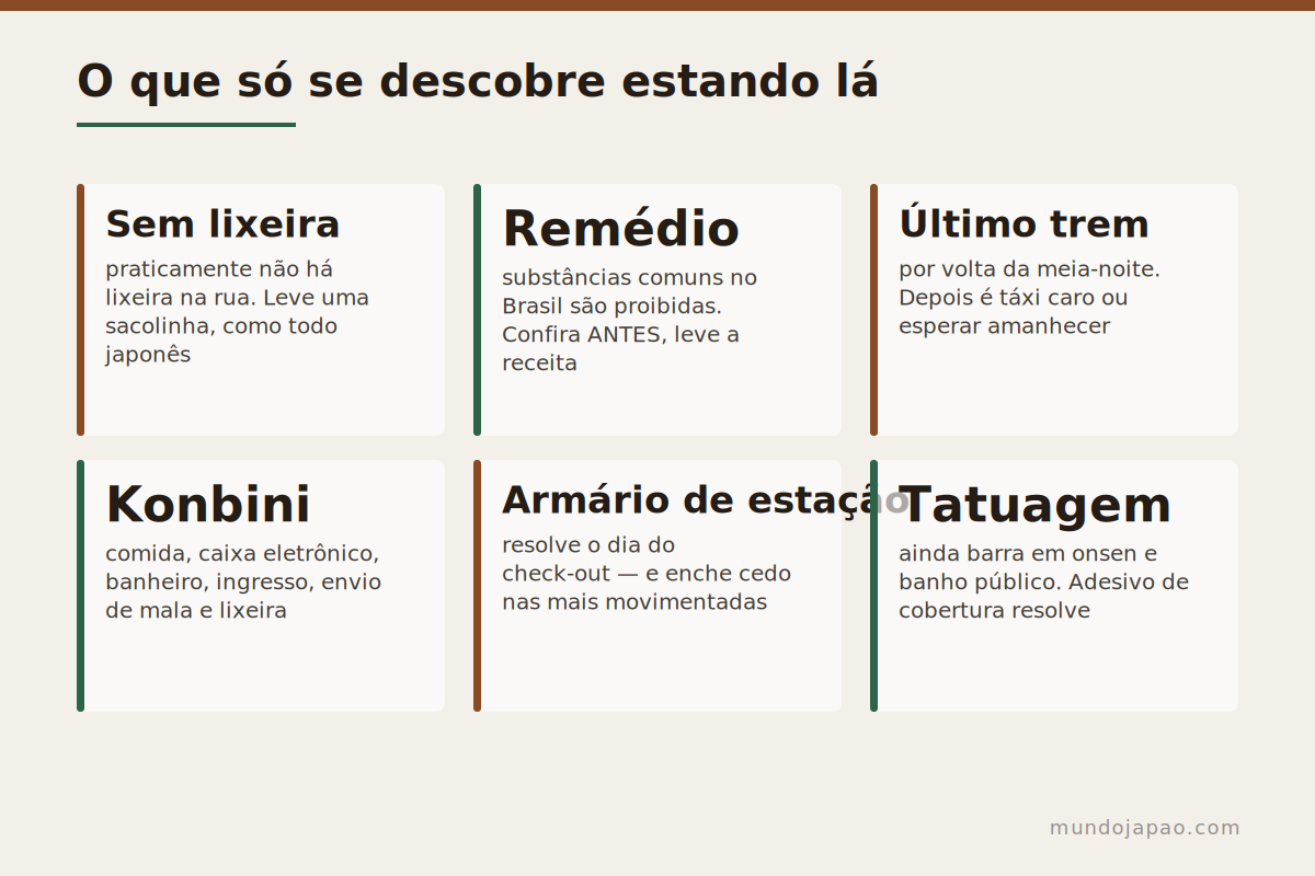 O que só se aprende lá Coisas práticas que só se descobre estando no Japão